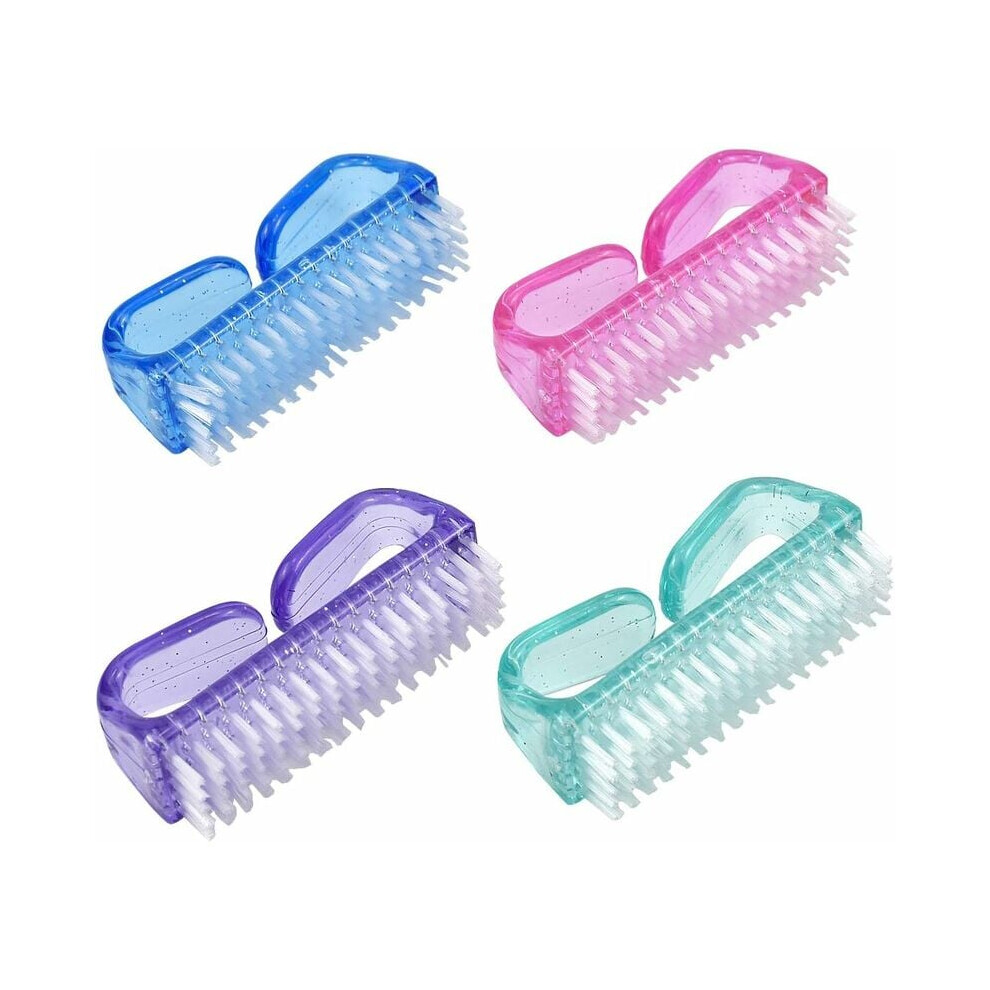 Handle Grip Nail Brush For Household Cleaning, Ergonomic Design Flexible Plastic Bristles Sturdy Plastic Handle Nail Scrub Kit For Men Women Kids