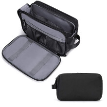 Necessär i slitstarkt material, reseorganisatör för män med perfekt presentförpackning, vattenavvisande rakkit för korta resor, tillbehör,