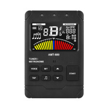 Tuner et Métronome 3-en-1 AROMA AMT-600 rechargeable avec clip-poids pour guitare