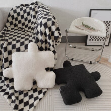 Ultra Soft Teddy Wool Plush Throw Pillow Black for Sofa Bed Window Decor