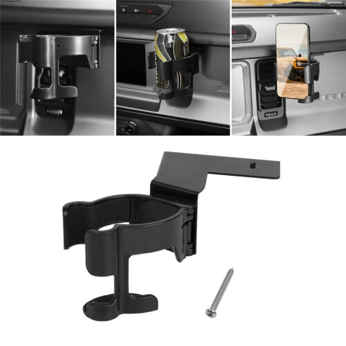 Multi-Function Drink Cup Phone Holder for  Bronco 2021-2024 Accessories, 2 in 1 Bolt- Stand Bracket Organizer 2