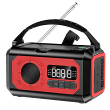 Draagbare 12000Mah Noodradio Am/Fm/Noaa Weerradio, Zonne- Handcrank Radio, Zaklamp, Sos-Alarm en Leeslamp