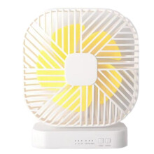 Magnetische Usb-Ventilator, Usb- of 4Xaa-Batterijgevoede Tafelventilator met Drie Snelheden en Timingfunctie, Stille Buitenkampeerventilator, Wit