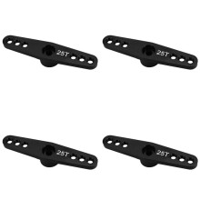 4X Brazo Servo de Dirección 25T Cuerno de Metal Piezas de Aceleración Máxima Brazo de Dirección Doble para Futaba Negro