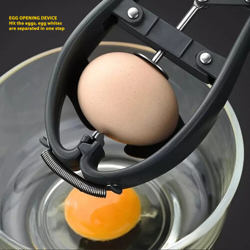 Quick Open Egg Cracker Handheld Stainless Steel Separator for Cooking Baking 2