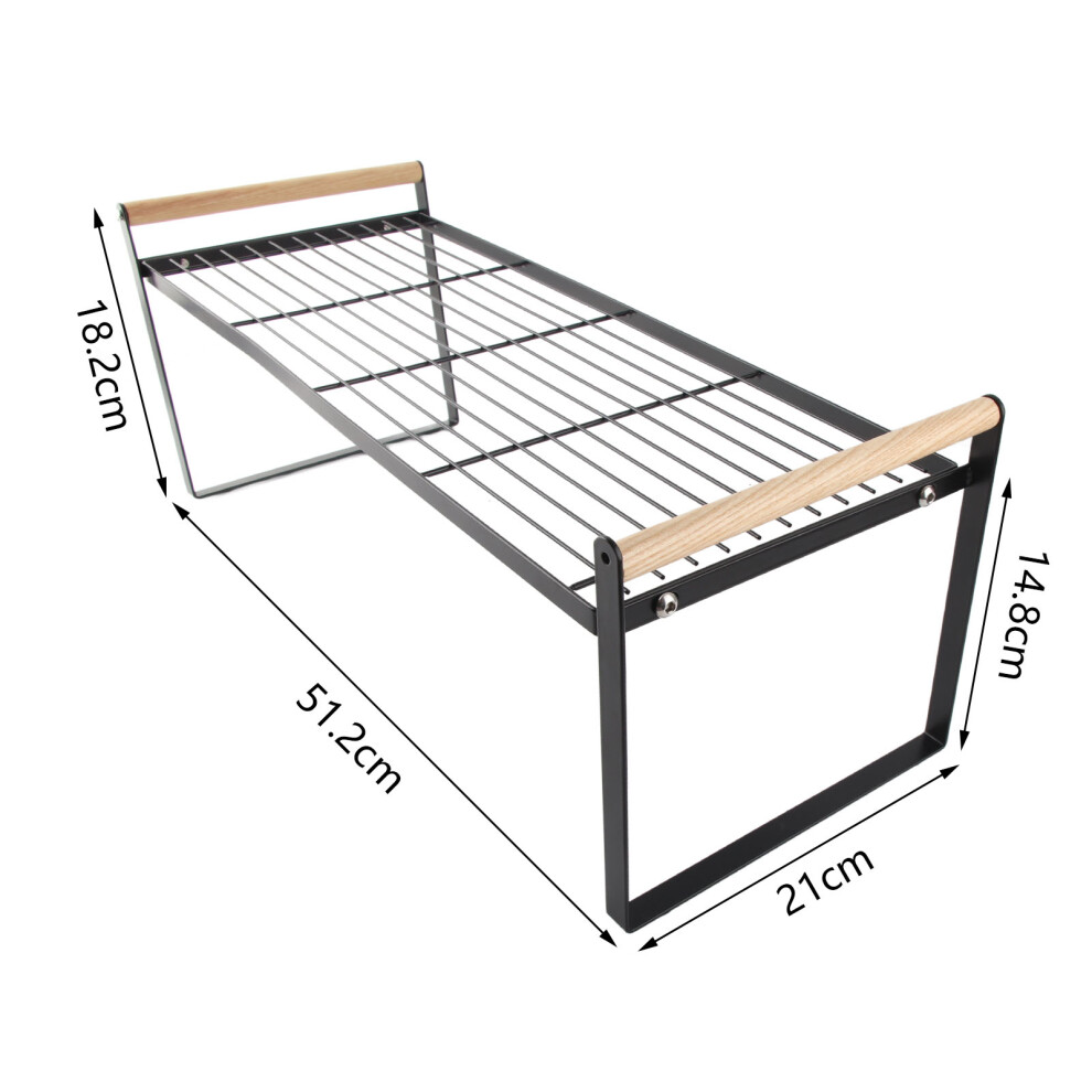 Large Black Iron & Wood Kitchen Cabinet Storage Shelf Rack, Multi-Function 4951380931445