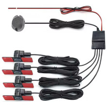 Auto-Parksensor-Assistent, 4 Schwarze 13 mm Flache Sensoren, Rückfahrradar, Sound-Summer-Alarm