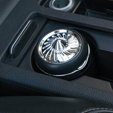 Mini Ceramic Car Ashtray with LED Light, Silver N18A, Flame Retardant