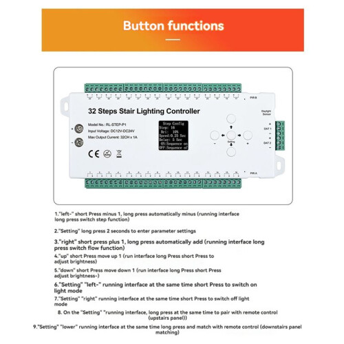 Sensor Trapcontroller 32 Stappen 2-In-1 Loopvlak  Stromend Water Lichtsensor Paneelschakelaar Menselijke Infraroodcontroller 2