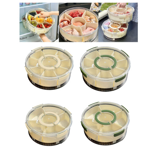 Leak Proof Coolers Box with Ice Compartment-Green 9 grids 2