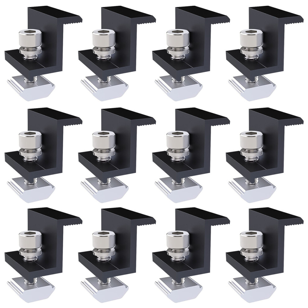 Aluminum Alloy Solar End Clamp, Easy Installation Mounting Rail Connector For Rooftop Solar Panels (Weather Resistant) 9173940447486