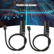 2 Stück PWM-Lüfter-Hub 5-Wege 4-Pin, 13,8 Zoll Kabel, PC-Gehäuse