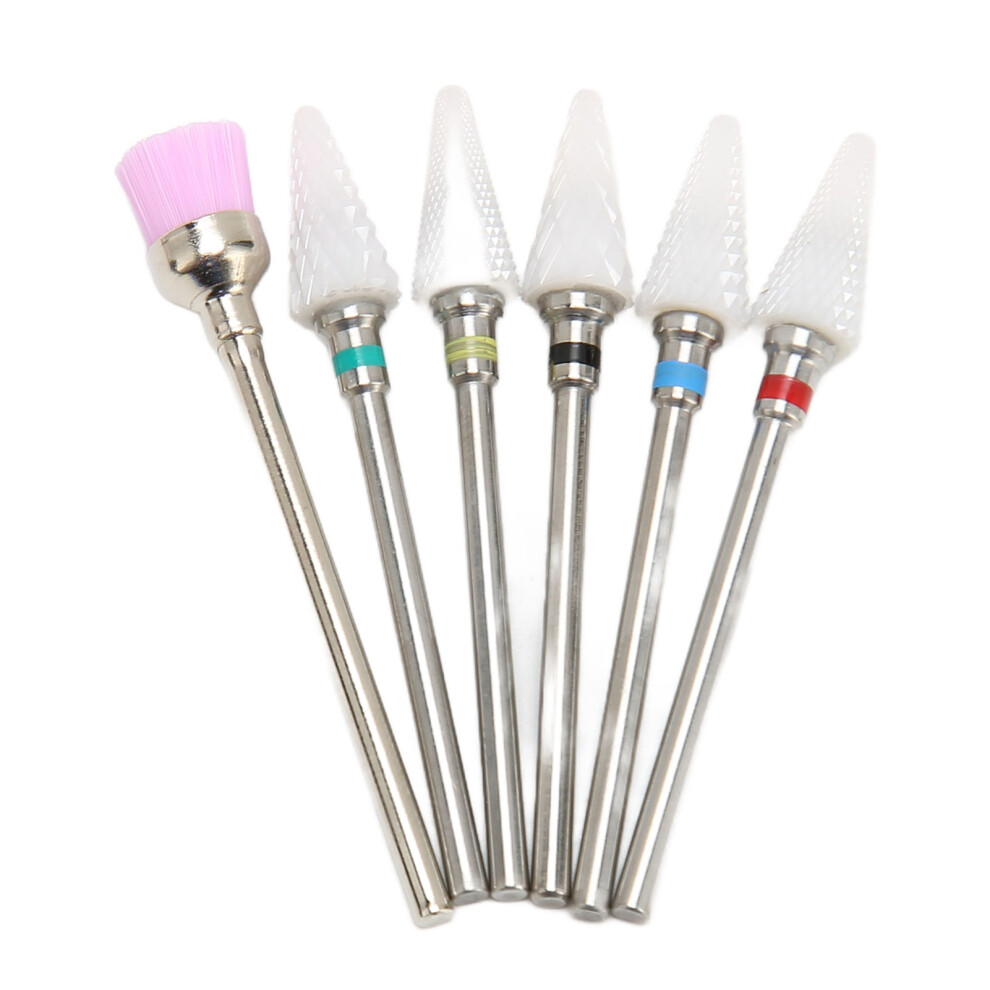 6pcs Nail Drill Bits Set,  Stainless Steel & Ceramic, Gel & Cuticle Remover