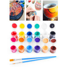 Acrylfarben-Set mit 12 Farben & 2 Pinseln – Hohe Deckkraft & Wandkunst