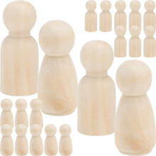 240 Teile Unbemalte Holzstift-Menschen-Figuren Für Diy Malprojekte
