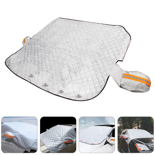 1Stk Auto Schneeschutz Frontscheibenabdeckung Silber Aluminiumfolie Pe 2