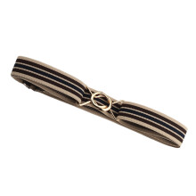 Stretchy Polyester Belt-Apricot brown and bl Round buckle
