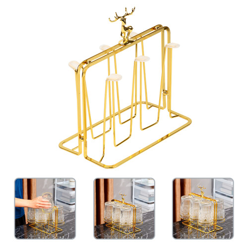 Gouden Ijzeren Cup Draining Rack Keuken Houder Modern Ontwerp 2