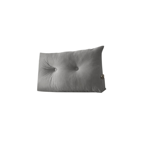 Triangular Reading Soft Bed Backrest Pillow Ribbed-Light Grey