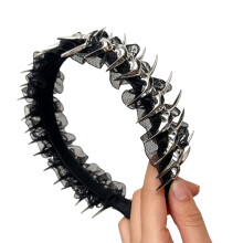 Metallic wervelkolom gotische haarband cosplay haarstyling-Zwart