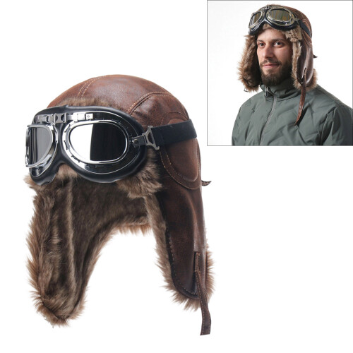 Mode Trapper Hat Dikker Ushanka Hat Warme-bruin Bril toevoegen 2