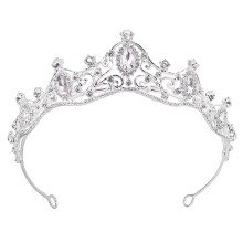 Diadema comodo da indossare e corona con strass e cristalli scintillanti, diademi vintage di eleganza reale per copricapo e per compleanni e