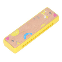 Kinder 16-Loch Holz-Harmonica für Anfänger, Gelbe Buche-Musikinstrument