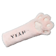 Cute Pink Plush Cat Claws Seatbelt Cover, Soft & Comfortable