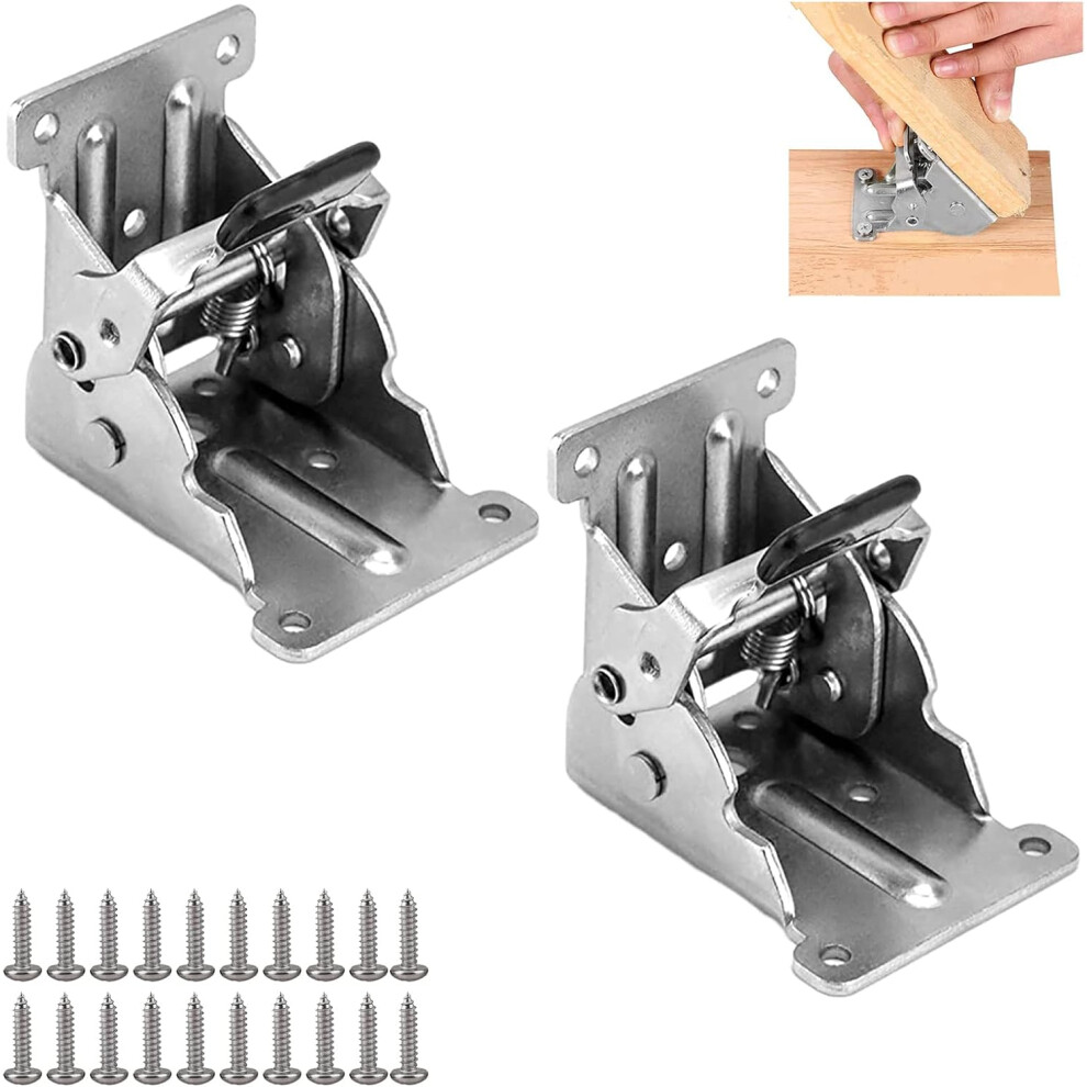 Folding Brackets For Table Legs, Self Lock Hinges With Mounting Screws For Foldable Furniture Support, Lock Extension Support Bracket Heavy Duty 9169997356352