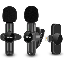 Kabelloses Lavalier-Mikrofon für Videoaufnahmen, 2-in-1-Mini-Mikrofon mit intelligenter Rauschunterdrückung, automatischer Synchronisierung für