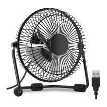 Whisper-Quiet Desk Fan, Portable for Home Office & Travel, 360-Degree Adjustable Tilt, All-Metal Construction (4-Inch)