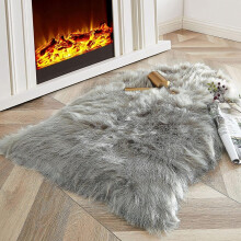 Easy Clean And Care, Multifunctional Use: Soft Faux Sheepskin Faux Fur Rug For Bedroom, Living Room (2ft X 3ft)