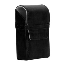 Black PU Leather Cigarette Box 20 Capacity Portable & Pressure Resistant