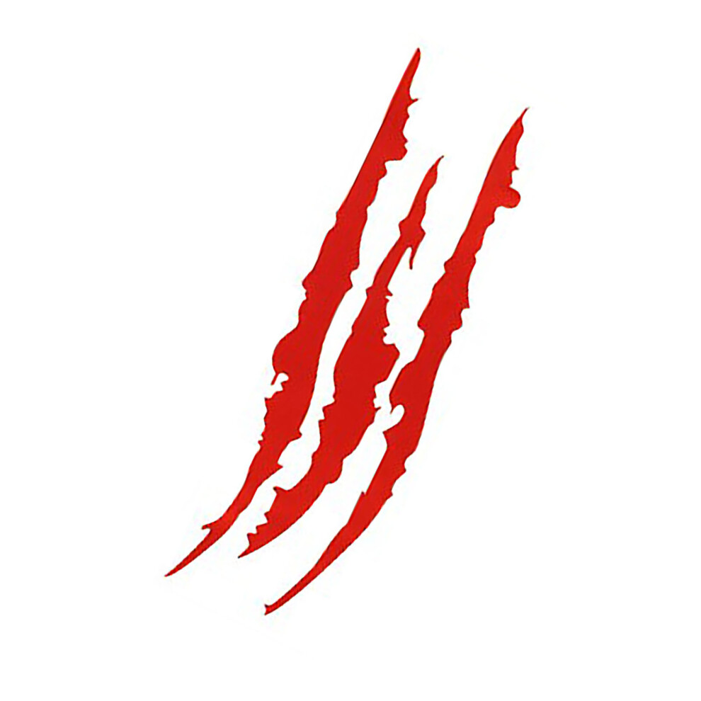 2 Pcs 35Cm Monster Claw Stickers For Headlights And Hood Red 8771372069552