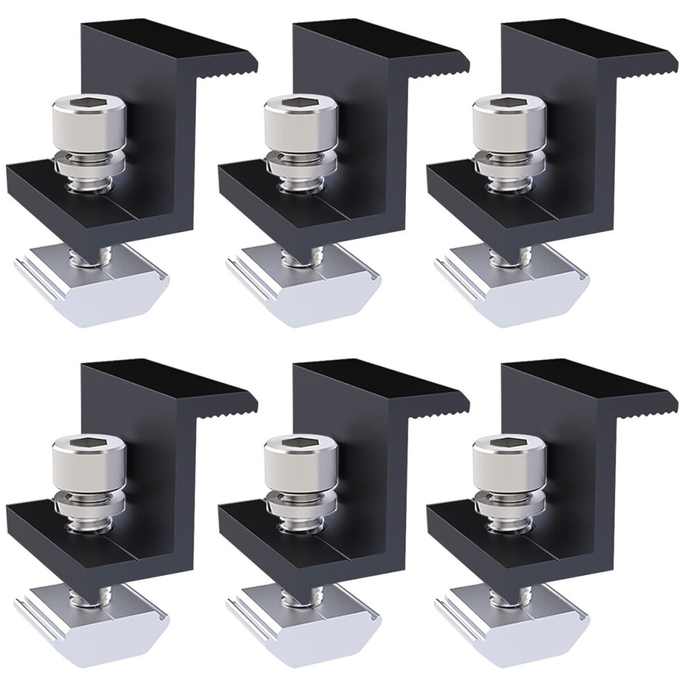 Aluminum Alloy Construction Solar Mounting Clamps, Adjustable End-Clamps With Stainless Steel Bolts For Secure Solar Panel Installation On Yachts, 9448196394717
