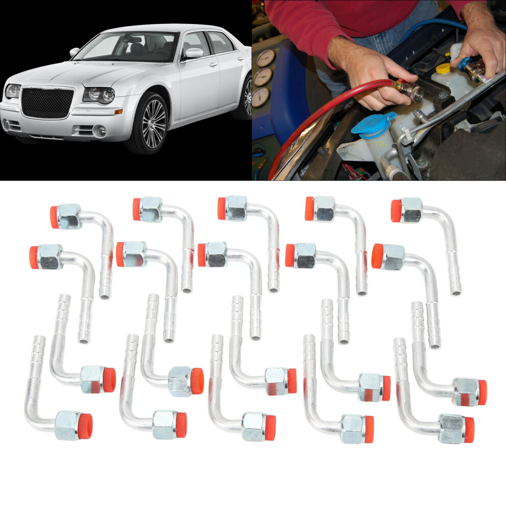 20 Pcs Aluminum 3/8In 90 Barb Fitting Elbow Air Conditioner Pipe Connector 7651372074231