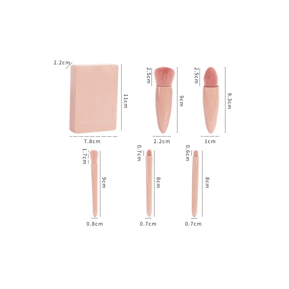 Professional Quality Makeup Brushes Set, Synthetic Fibers Mini Makeup Brushes Kit with Mirror Versatile Application for Compact And Portable Travel,