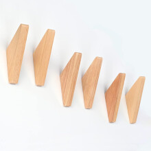Crochets muraux rustiques, patères minimalistes en bois naturel faciles à installer pour suspendre sacs à dos, crochets de style moderne du milieu