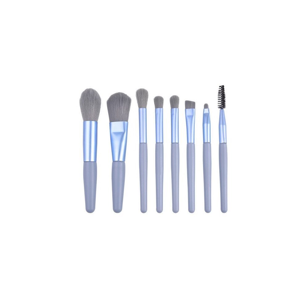 Makeup Brushes, High Quality Synthetic Bristles Compact Leather Bag For Travel Makeup Bag, Mini Precision Brushes 8Pcs (Champagne Gold)