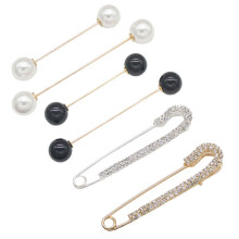 Broșe cu perle artificiale, accesorii de broșă la modă pentru garderoba femeilor, ace de siguranță cu perle simulate cu decor cu strasuri,