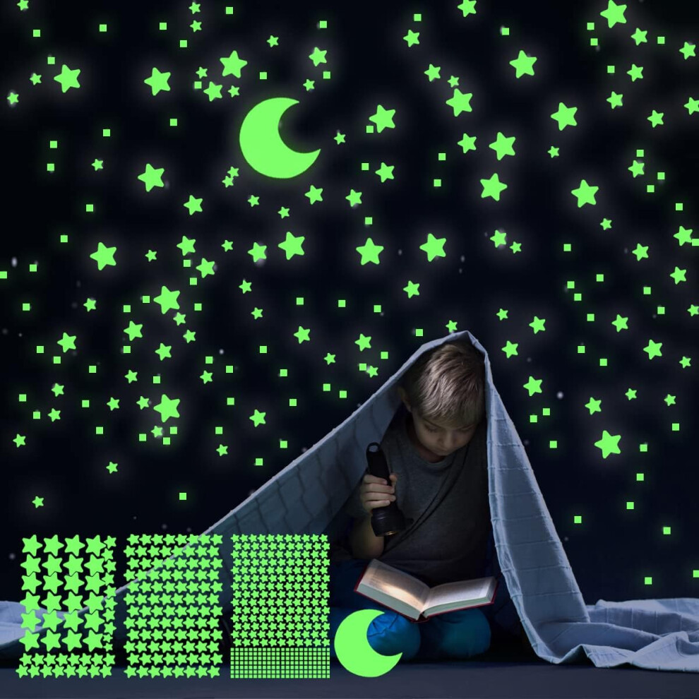Celestial Wonders, Glow In The Stickers For Creative Starry Sky, Enjoy Parent-Child Time With Fantasy Stars, Waterproof Non-Toxic, 452 Pieces Dark