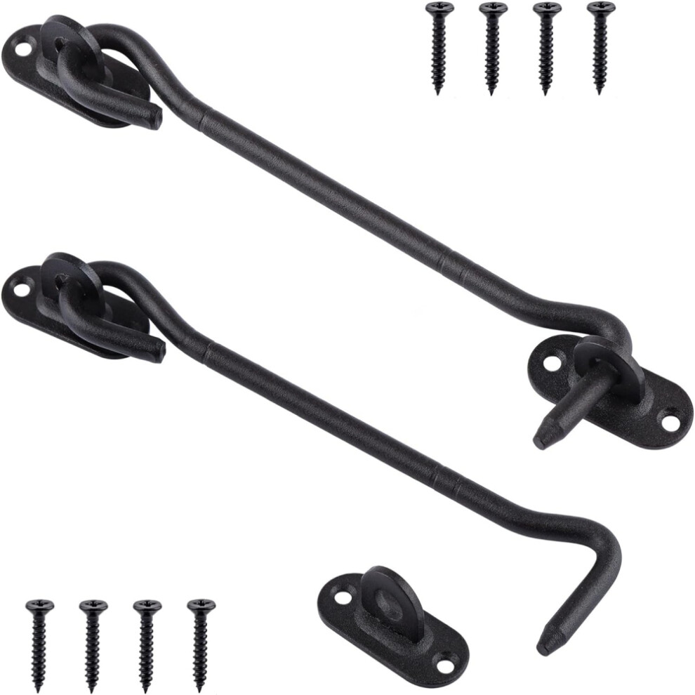 Hook And Eye Latch, 2 Pcs Stainless Steel Cabin Hook, Privacy Hooks, Gate, Door Catch, Silent Holder For Gate, Shutters, Window, Slide Barn, Shed, 9169997357380
