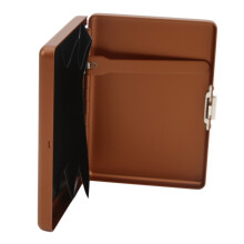 Porta sigarette in lega di alluminio per uomo e donna, colore caffè, dimensioni 1,8x7,5x10,5 cm