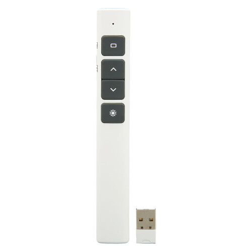 Hyperlink Volume Control Wireless Presenter Remote Long Control Range Plug And Play Presentation Clicker High Compatibility Bright Red Light
