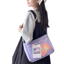 Japanese Style Messengers Bag for Women Clear Shoulder-Purple