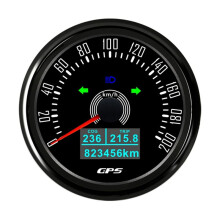 85MM GPS Speedometer with GPS Antenna 7Colors Backlight Digital LED Odometer Gauge for 12V24V Car Boat Marine 0-200KMH,B