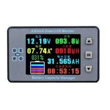 Battery Capacity Meter Coulomb Meter Ammeter Voltmeter with 2.4inch Color Screen for Electric Car RV