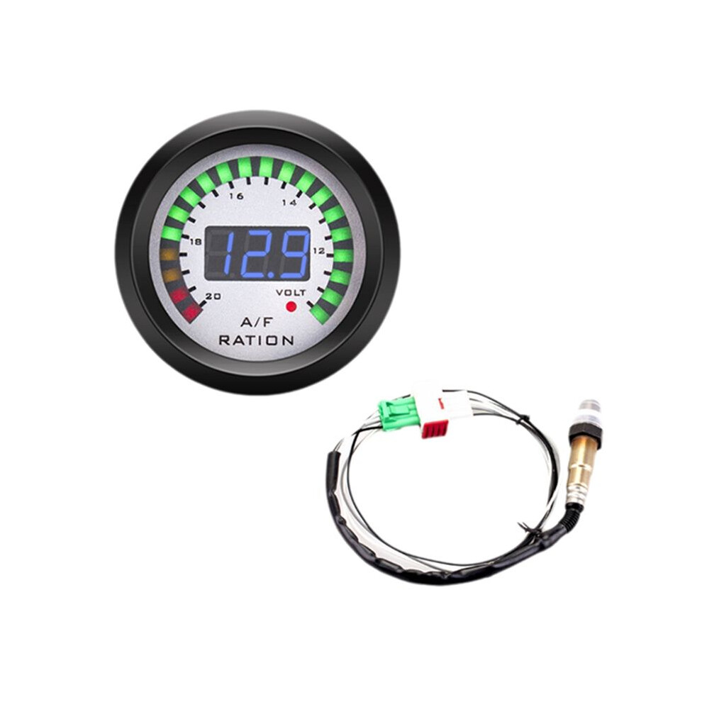 Car Digital Display Air Fuel Ratio Gauge 52Mm Afr Meter 2In1 Voltmeter 12V Narrowband O2 Oxygen Sensor Meter 6034111624965