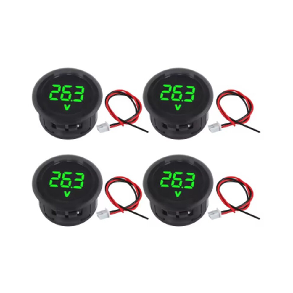 Car Voltage Gauge Led Digital Display Waterproof Voltmeter Round Panel Voltage Meter Volt Detector Tester 6033578836409