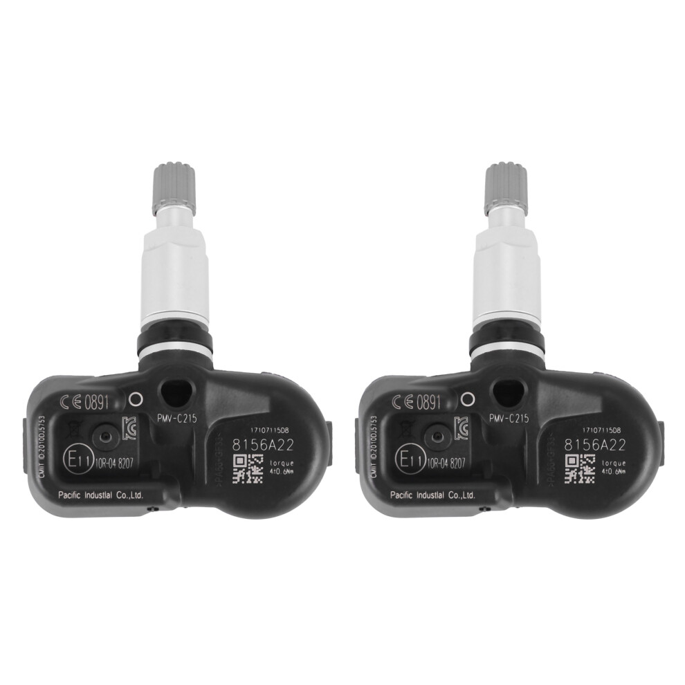 433Mhz Tire Pressure Monitoring System (Tpms) Sensor For Camry Chr 42607-48020(2 Pcs) Black 6032408008719
